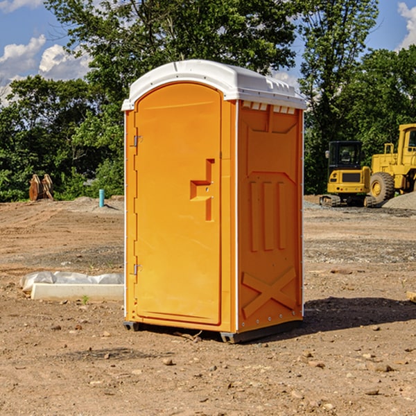 how often are the portable restrooms cleaned and serviced during a rental period in Assaria